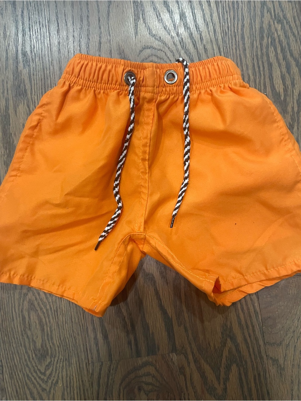 Bright Orange Drawstring Swim Shorts